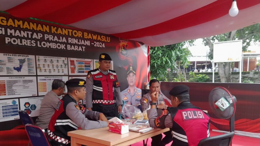 Patroli Preventif Polres Lombok Barat, Sambangi Kantor Bawaslu