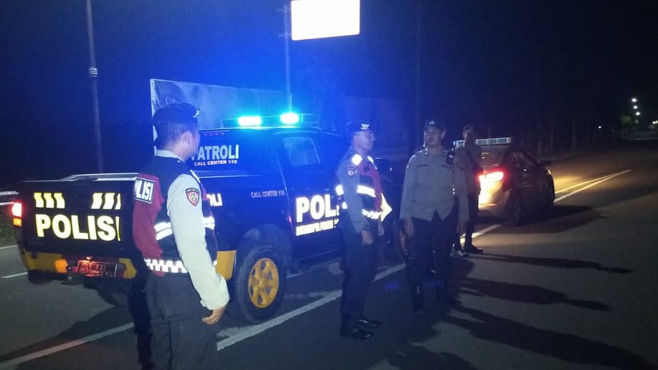 Malam di Bypass BIL Lebih Terang, Polres Lombok Barat Gencar Patroli Blue Light