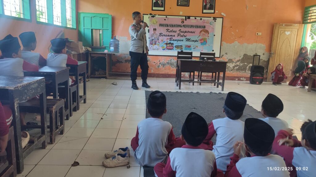 Polsek Sekotong Edukasi Siswa MI Tarbiyatussibyan tentang Bahaya Bullying dan Narkoba