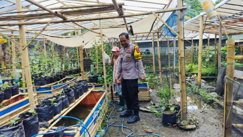 Bhabinkamtibmas Desa Bajur Ajak Warga Manfaatkan Lahan Pekarangan untuk Ketahanan Pangan