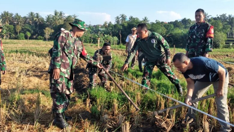 TNI, Warga, dan Pemerintah Bahu-Membahu Bangun Jalan Usaha Tani di Merembu
