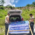 Cegah Kecelakaan, Polres Lombok Barat Mitigasi Jalur Amblas di Sekotong
